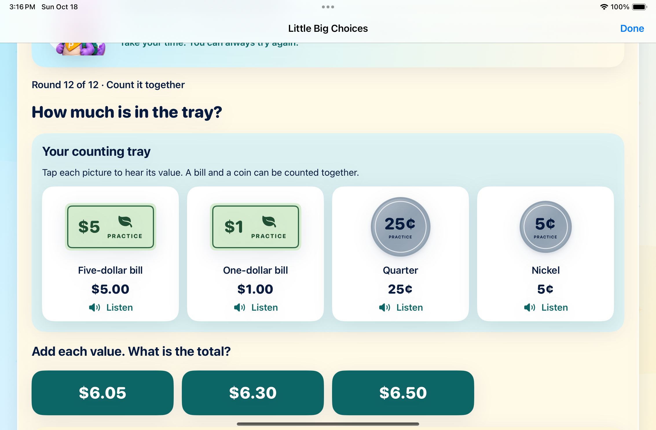DinoDough v1.1 learning activity counting practice bills and coins